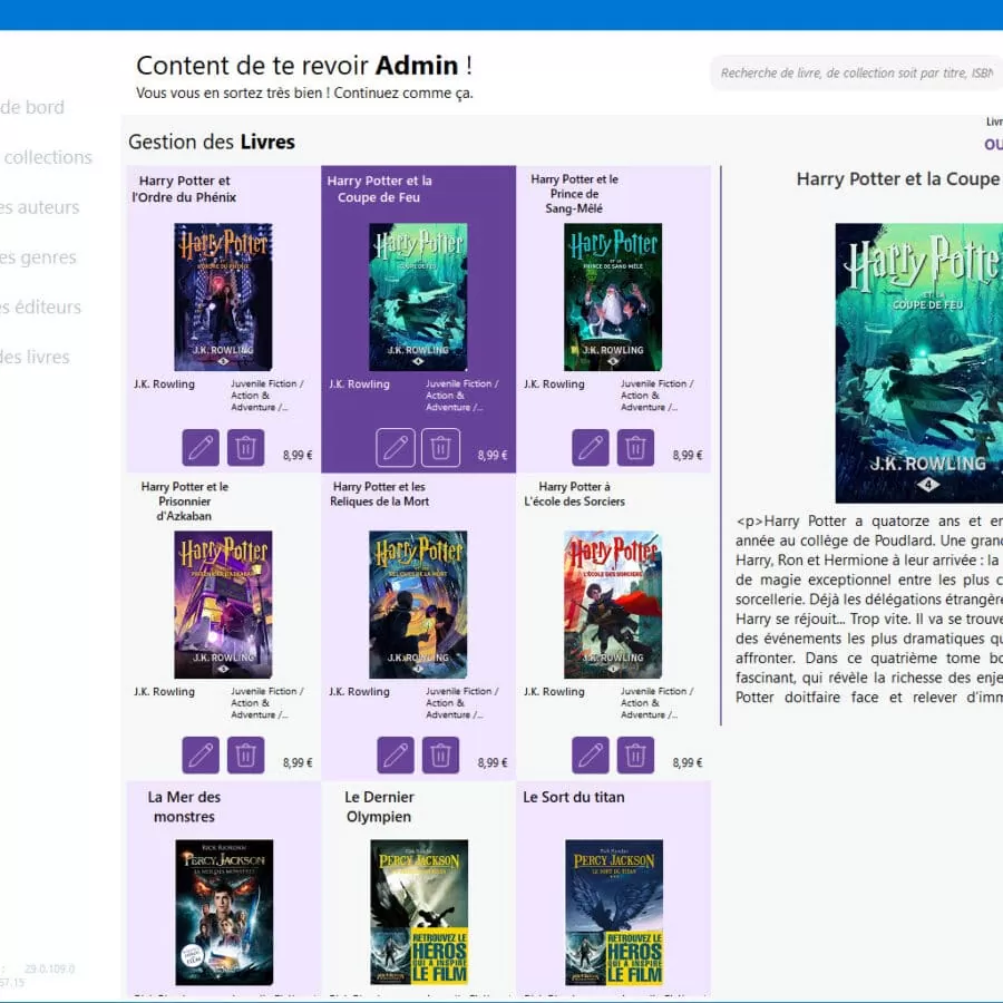 Interface du logiciel LibraLogic